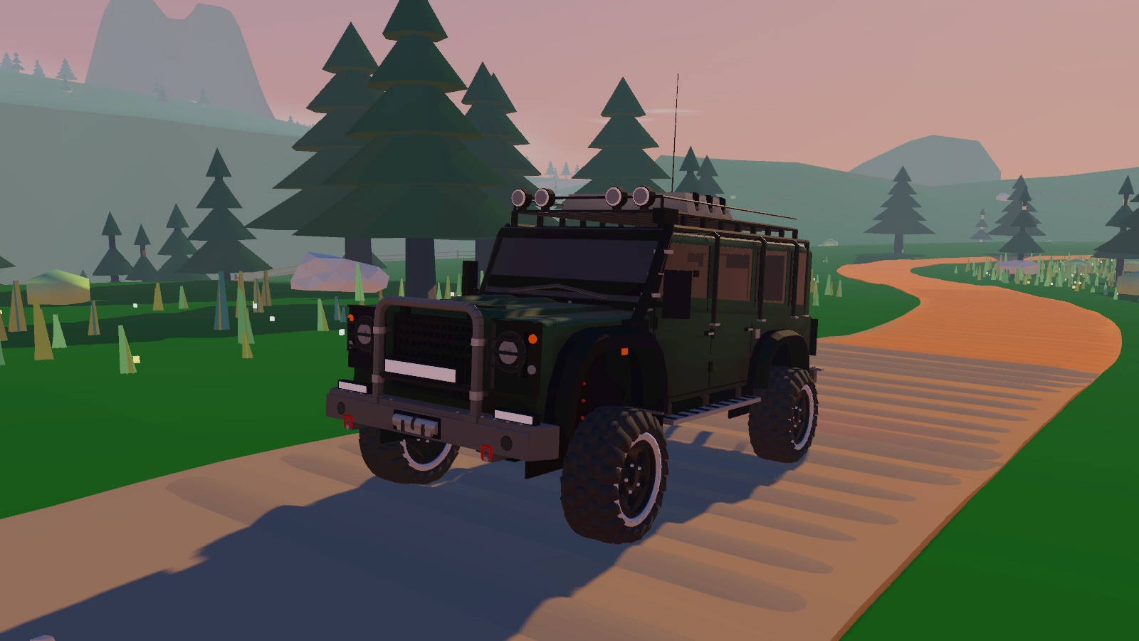 The Highland 110, a long-wheelbase station wagon with a roof rack, snorkel and winch bumper